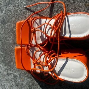 Lilah Orange Strappy Women's Sandals
